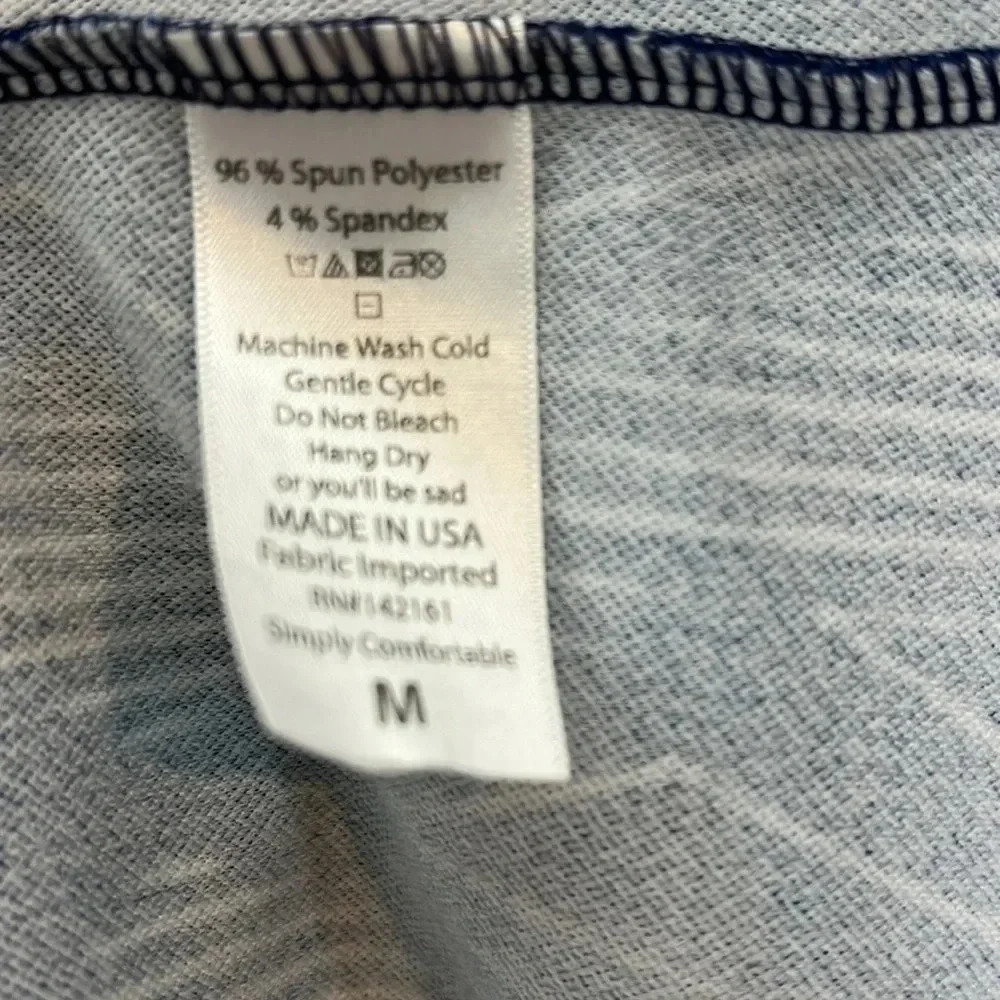 LuluRoe Dark Blue with white geometric design Dress with pockets Size Medium - Picture 5 of 5